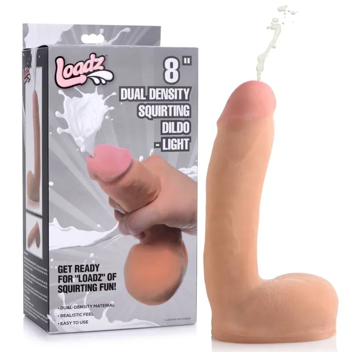 Dildos Loadz 8 Dual Density Squirting Dildo Flesh 203 cm Squirting Dong XR Brands