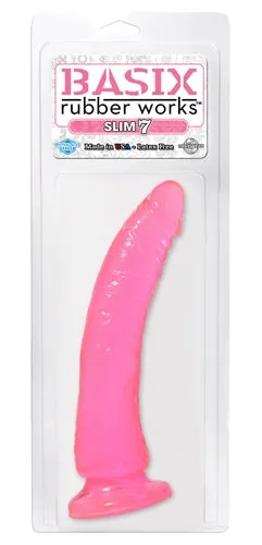 Dildos Pipedream Basix Slim 7 Inch Dong Pink