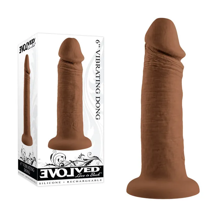 Evolved Dildos Evolved 6 VIBRATING DONG DARKenrd27652