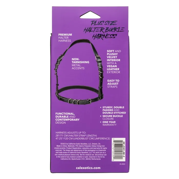 CalExotics Plus Size Euphoria Collection Plus Size Halter Buckle Harness Black CalExotics Plus Size Euphoria Collection Plus Size Halter Buckle Harness Black